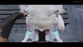 Jock jammed furry femboy catboy pushed against the lockers and banged hard in