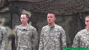Military soldier deepthroating sergeants penis