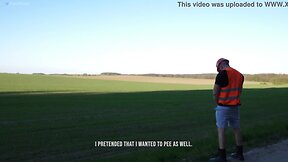 Straight construction worker goes up a river behind a barn onlyfans/worldstudz