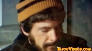 Haired muscly gay group breeding session goes wild quickly