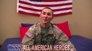 Soldier masturbates his cock