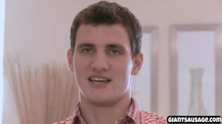 White guy gets naked sucks massive cock