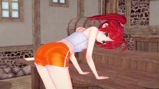 Lovely femboy gets hammered by a customer at femboy hooters.