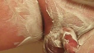 Chubby Guy Shaves His Small One
