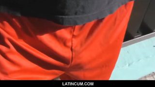 Latin boy with tattoos drilled for money pov