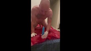 Solo self-pleasure and deep throating for a party