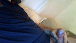 Wanker husband wanks his small cock