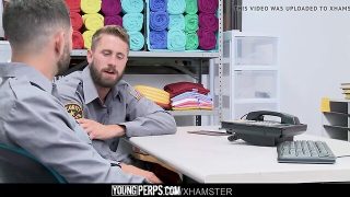 Youngperps – security officer sucks his coworkers chubby pecker